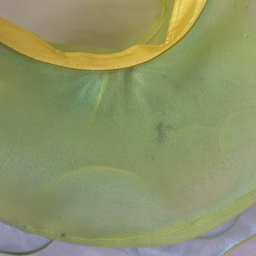 Forbusite Hat Womens Yellow Green Derby Church Easter Wide Brim Tea Garden Party